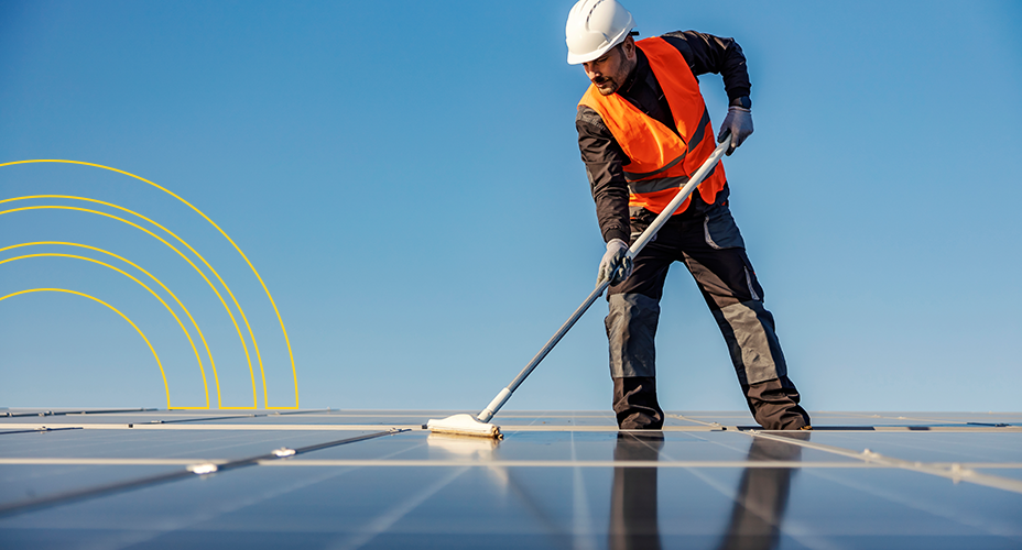Limpeza de painéis solares